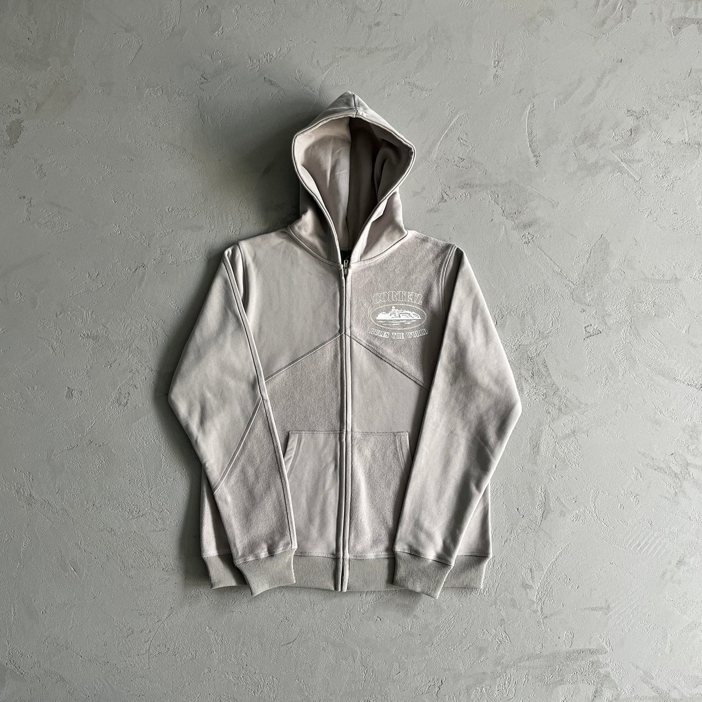 Corteiz Superior V2 Zip Up Hoodie Stone Gray