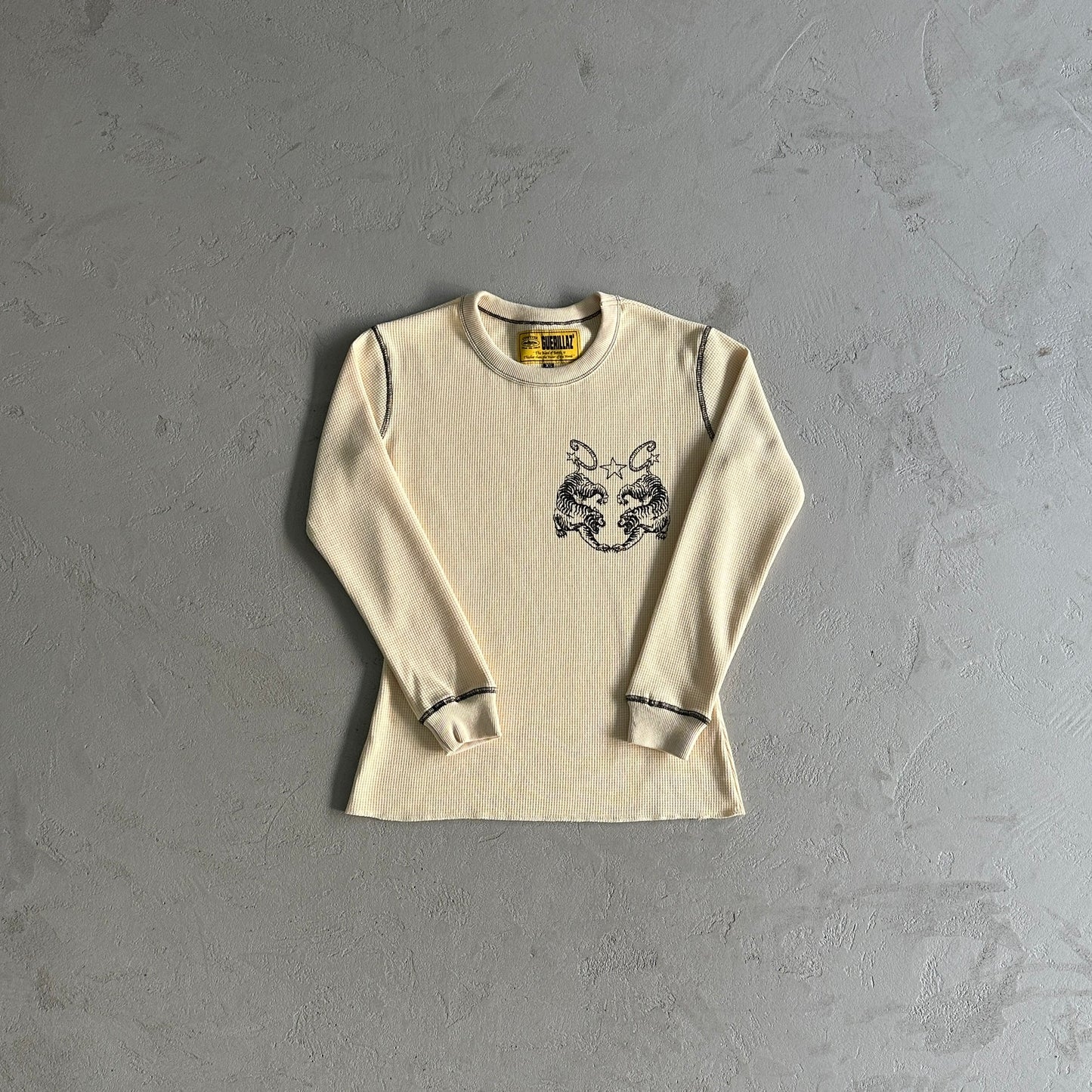 Corteiz Tiger Waffle Longsleeve Sweatshirt in Cream