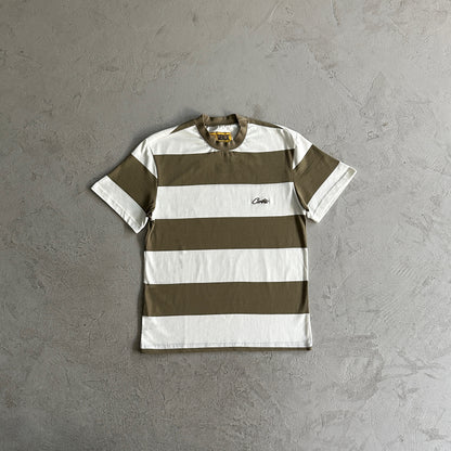 Corteiz Striped T-Shirt Taupe