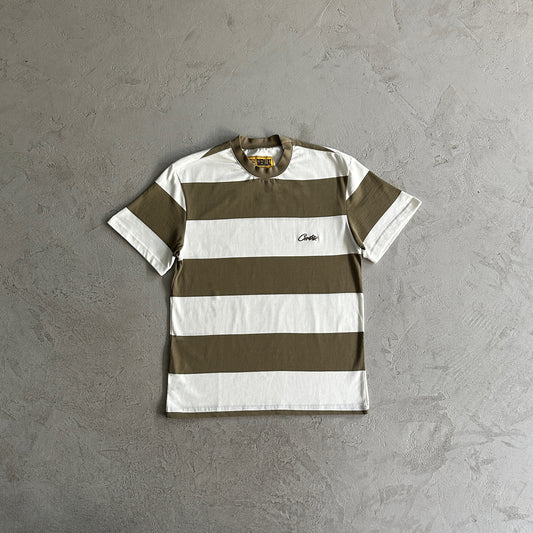 Corteiz Striped T-Shirt Taupe