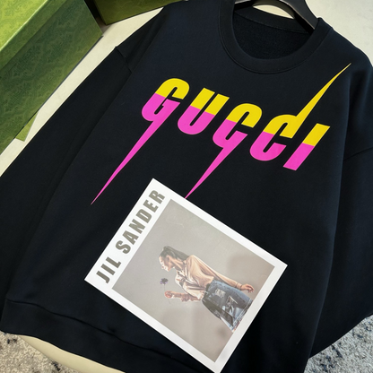 GUCCI  Cotton Logo Print Sweater