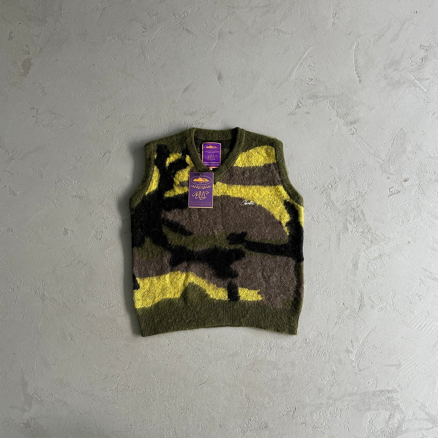 Corteiz  Knit Green Yellow Brown Camo Sweater