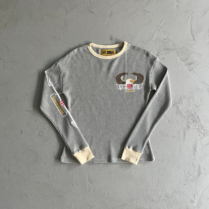 Corteiz Dipset Eagle Waffle Longsleeve Sweatshirt in Grey