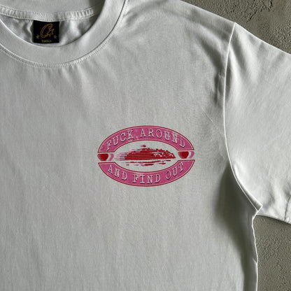 Corteiz Fuck Around T-Shirt  White/Pink