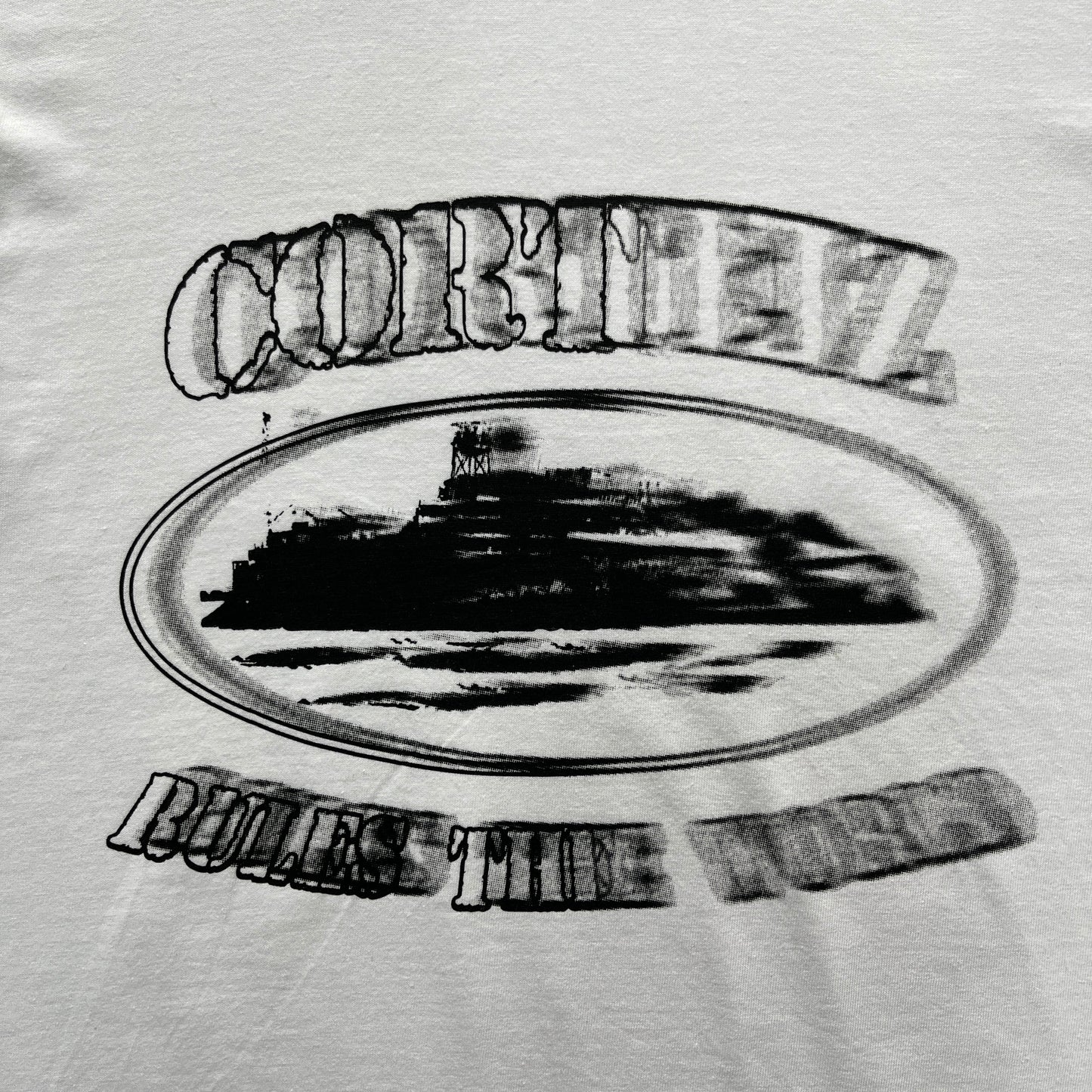 Corteiz Alcatraz White Black Blur T-Shirt