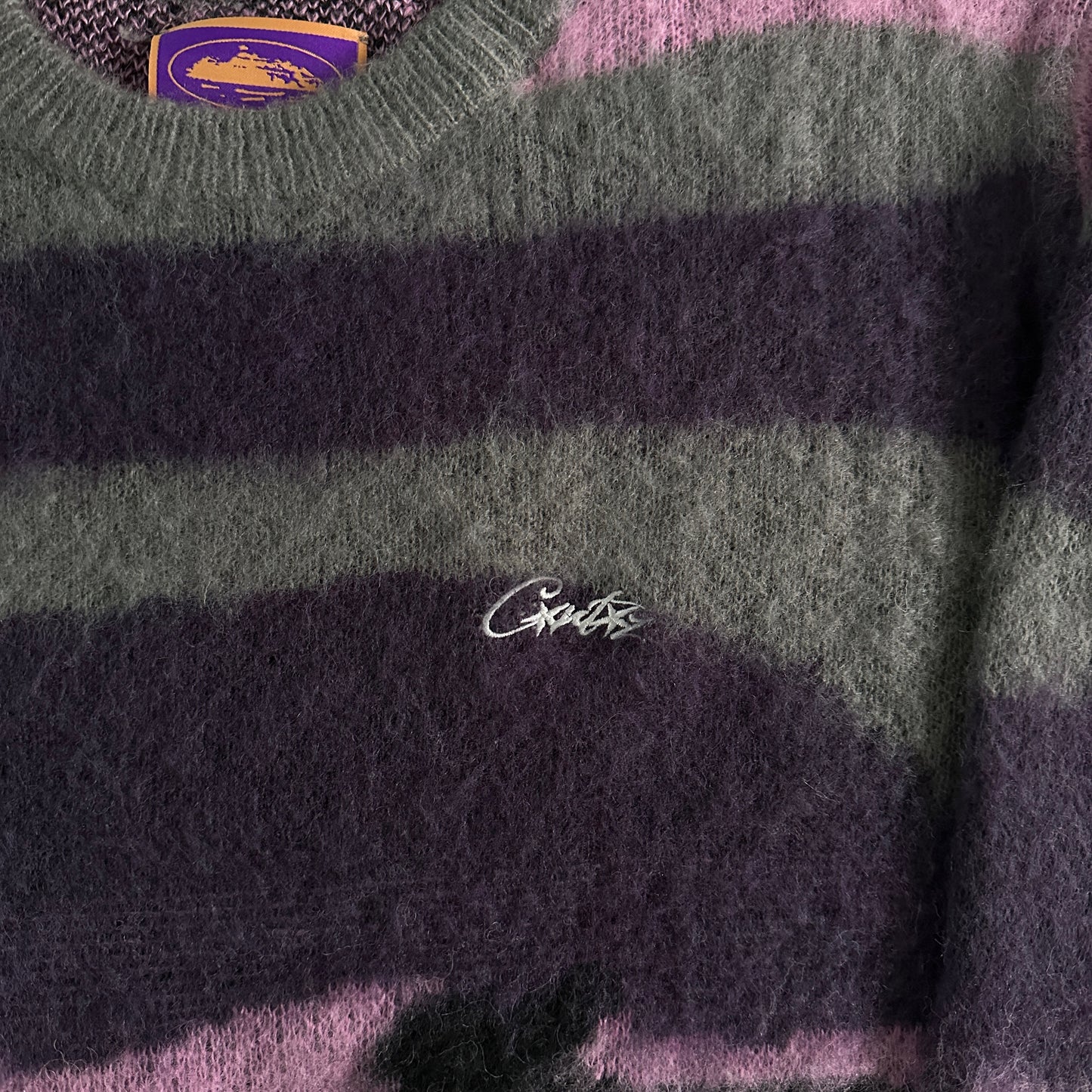 Corteiz C Star Gradient Mohair Purple Camo Knitted Jumper