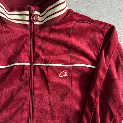 Corteiz VVS Velour Jacket Burgundy