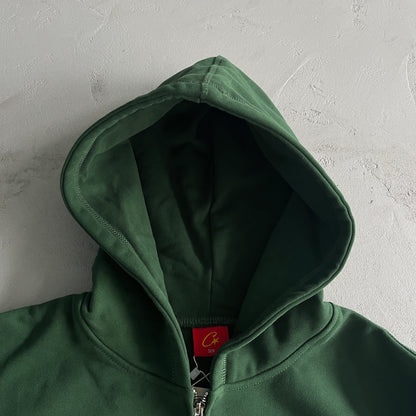 Corteiz Gasolina Double Zip Hoodie Green