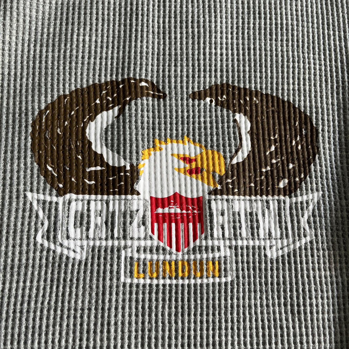 Corteiz Dipset Eagle Waffle Longsleeve Sweatshirt in Grey