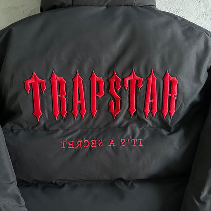 TRAPSTAR DECODED HOODED PUFFER 2.0 JACKET - BLACK/INFRARED