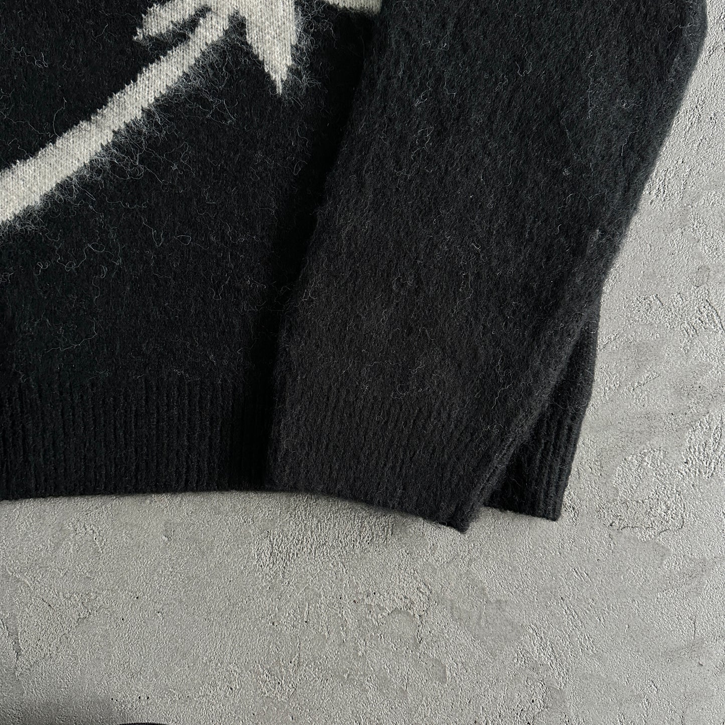 Corteiz C star gradient mohair  knit  sweater  Black