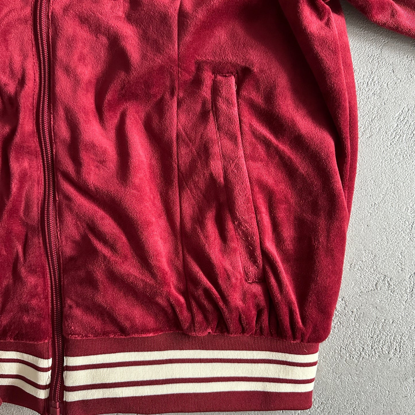 Corteiz VVS Velour Jacket Burgundy