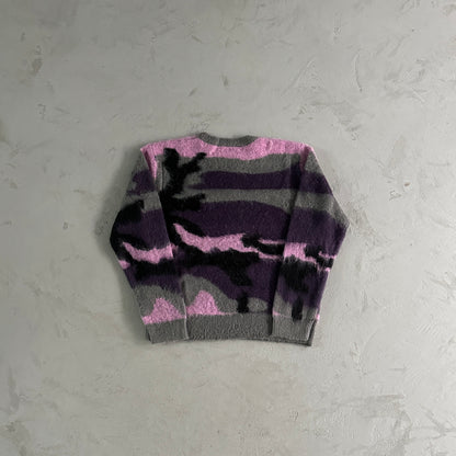 Corteiz C Star Gradient Mohair Purple Camo Knitted Jumper