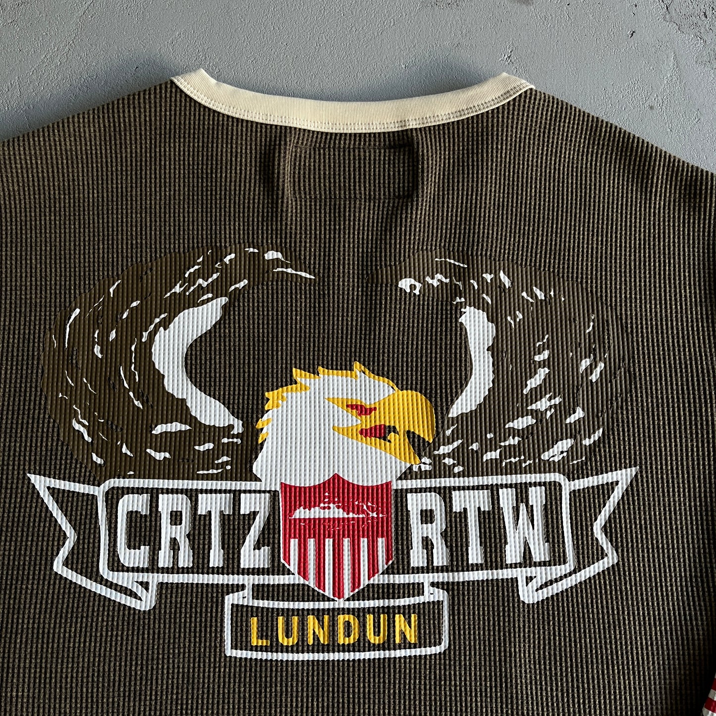 Corteiz Cold Eagle Print Waffle Long-sleeve