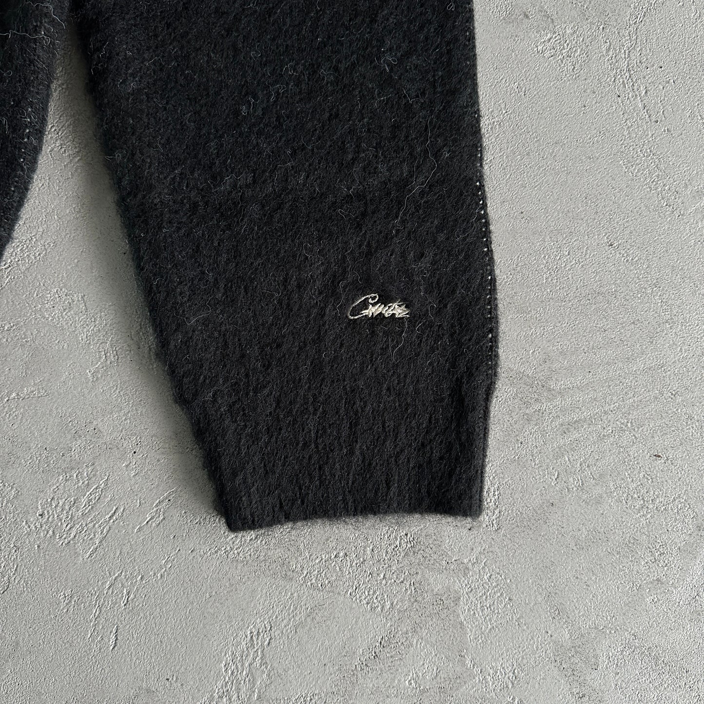 Corteiz C star gradient mohair  knit  sweater  Black