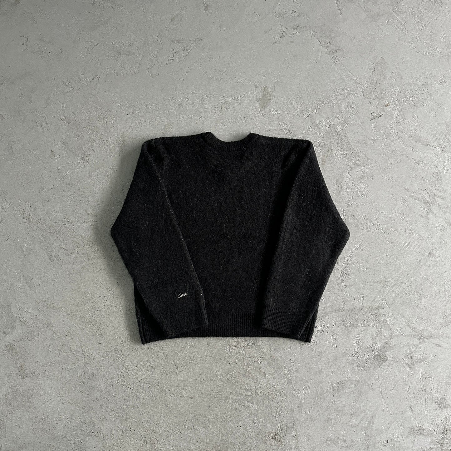 Corteiz C star gradient mohair  knit  sweater  Black