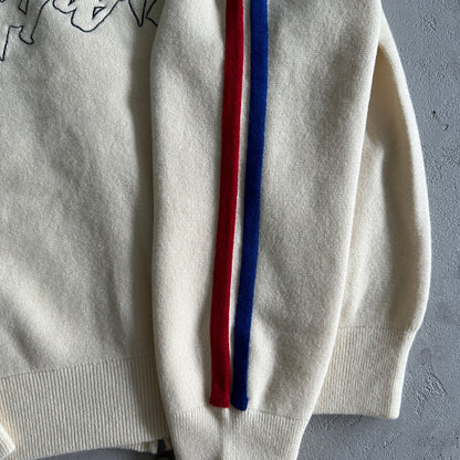 Corteiz VVS Heavy Knit zip up fleece-White