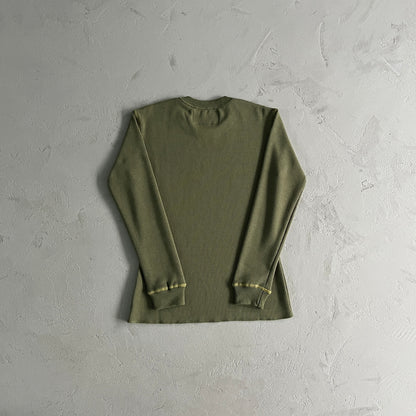 Corteiz Tiger Contrast Waffle Longsleeve Sweatshirt in Khaki