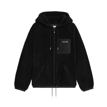 CELINE HOODED JACKET IN JERSEY FLEECE