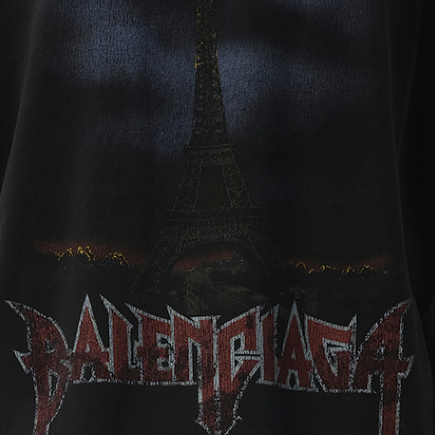 Balenciaga Paris Moon Oversized T-Shirt In Washed Black