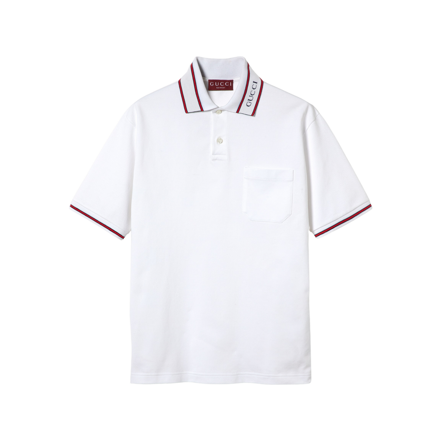 GUCCI COTTON PIQUET POLO SHIRT WITH WEB