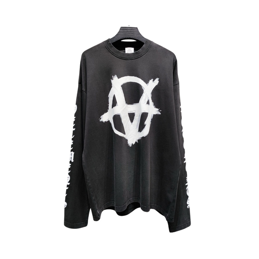 VETEMENTS  Black Anarchy Long Sleeve T-Shirt