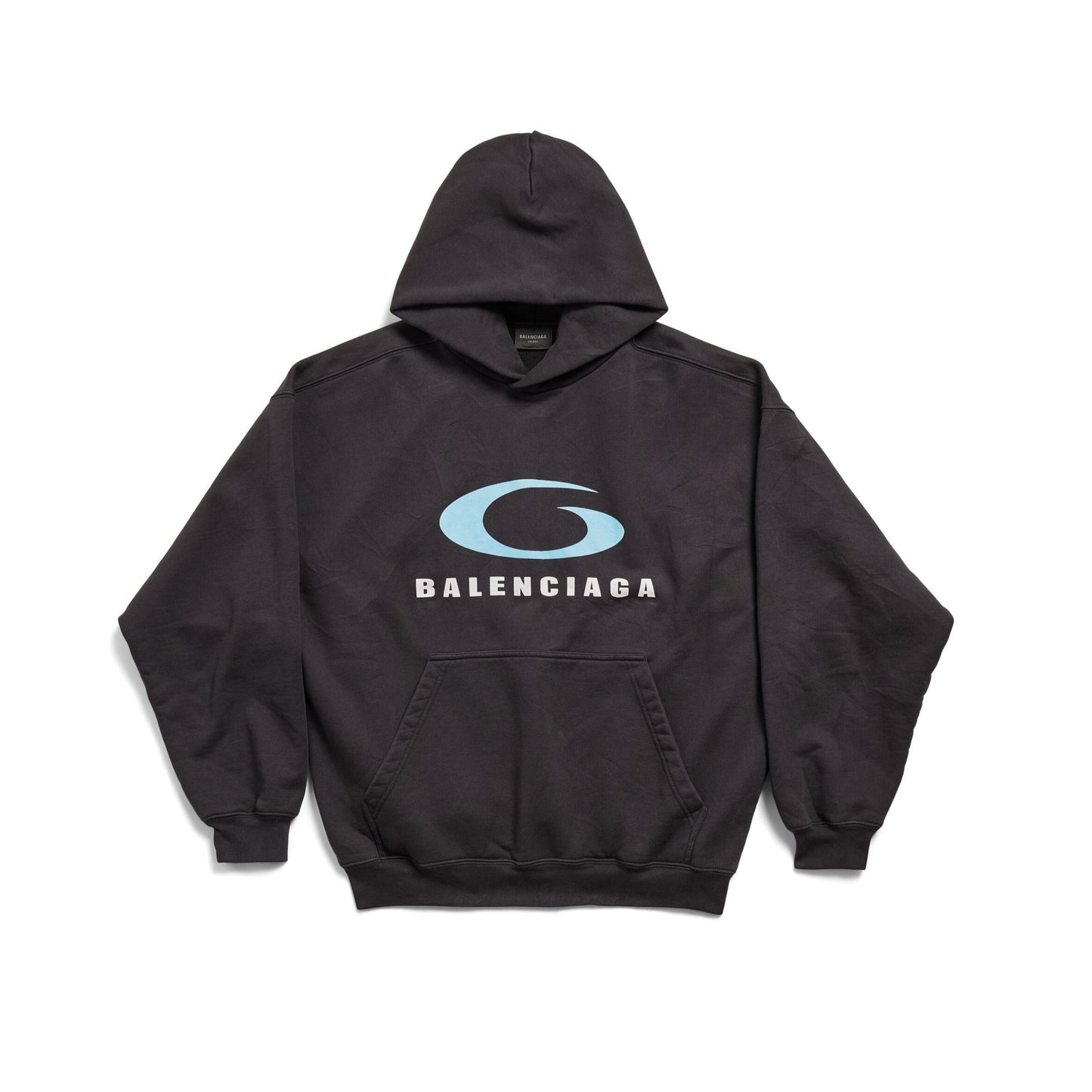 BALENCIAGA MEN'S LOOP SPORTS ICON HOODIE MEDIUM FIT IN BLACK