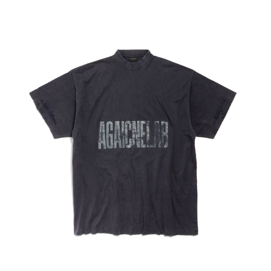 BALENCIAGA MEN'S AGAICNELAB T-SHIRT OVERSIZED FIT IN BLACK