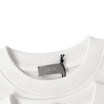 Dior T-Shirt White Slub Cotton Jersey