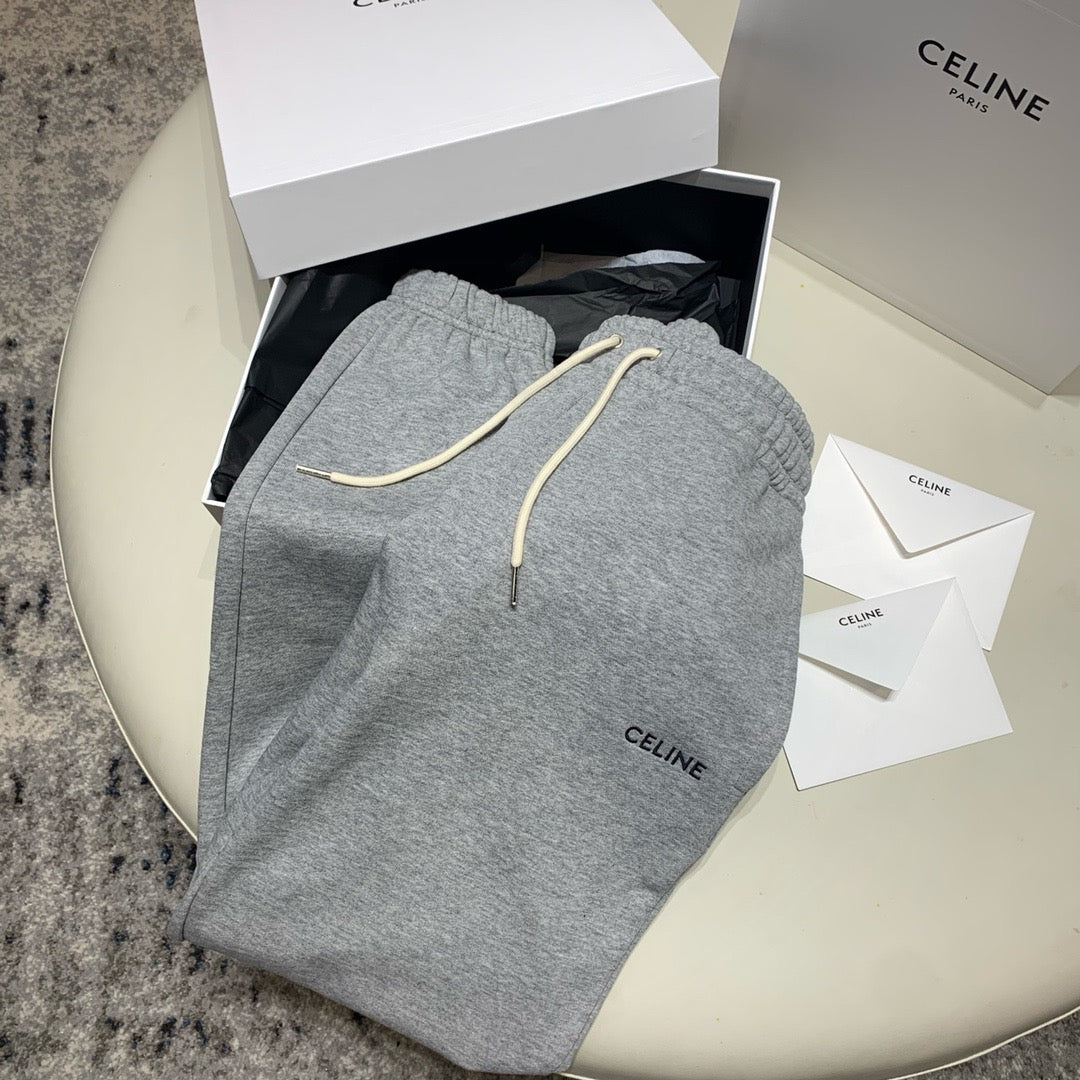 CELINE EMBROIDERED TRACK PANTS IN COTTON