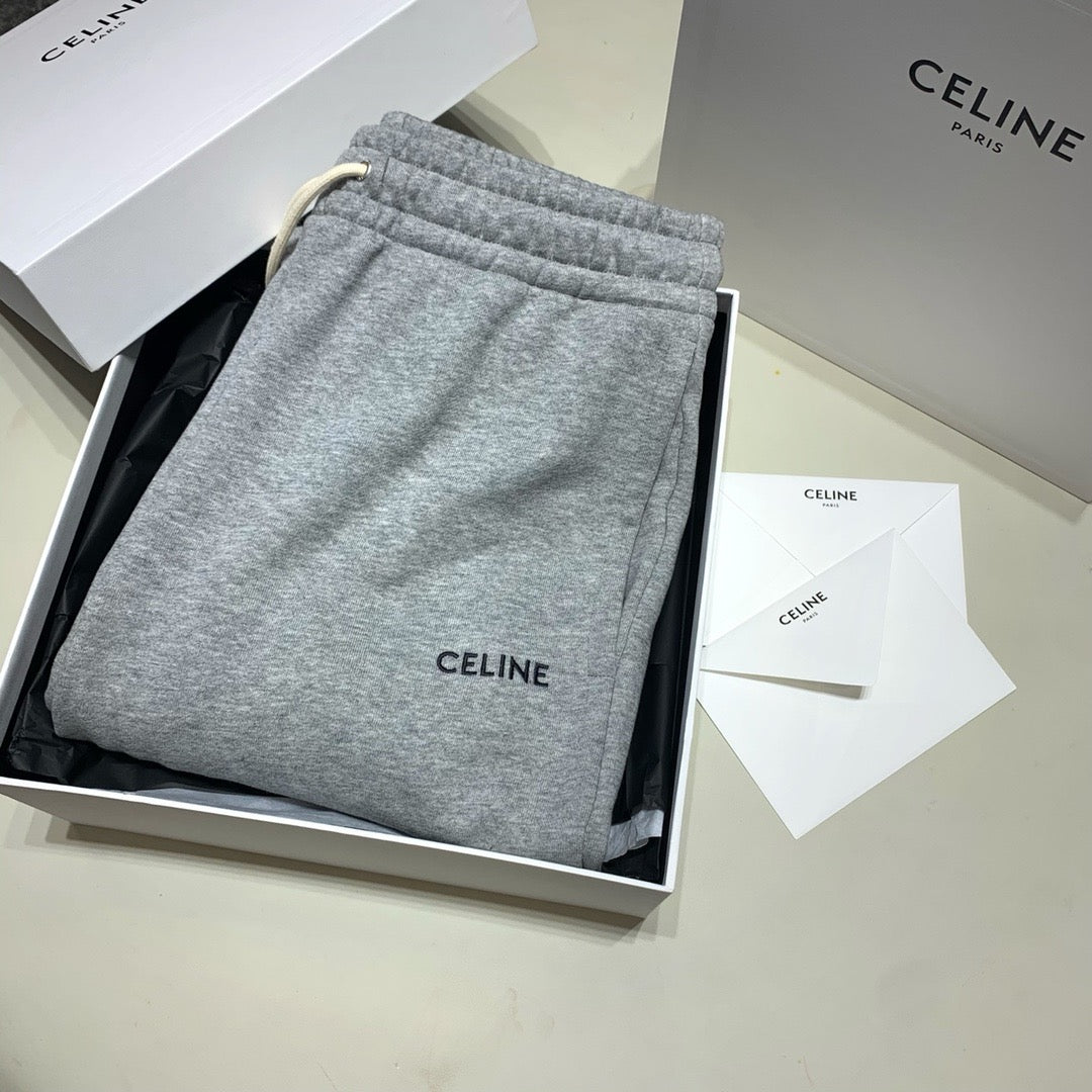 CELINE EMBROIDERED TRACK PANTS IN COTTON