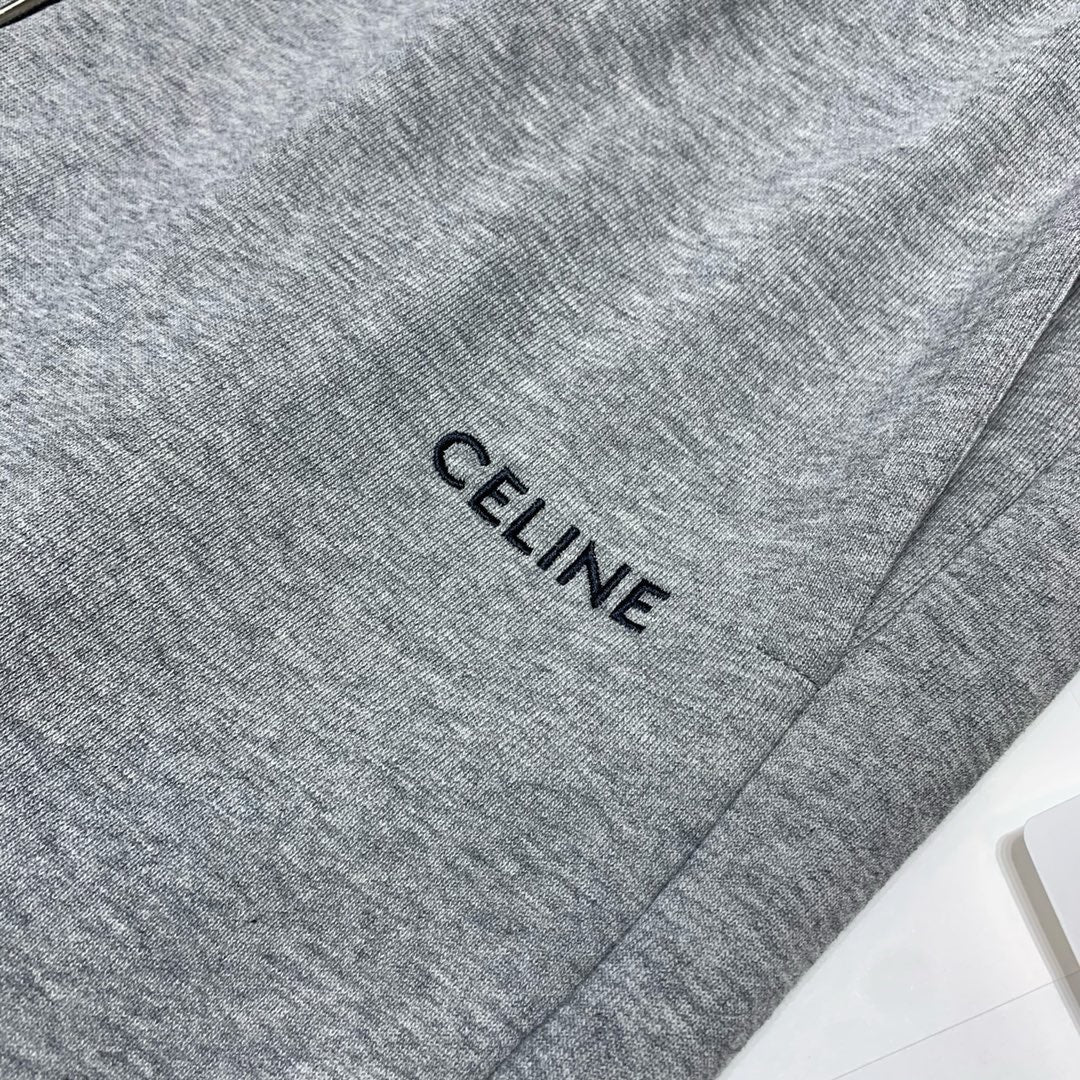 CELINE EMBROIDERED TRACK PANTS IN COTTON