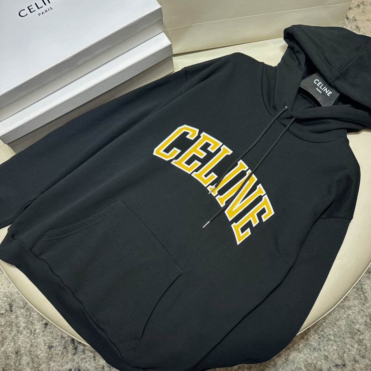 CELINE LOOSE HOODIE IN COTTON FLEECE