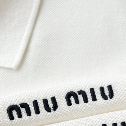 Miu Miu Cotton Piqué Polo Shirt