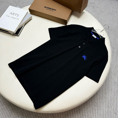 BURBERRY COTTON POLO SHIRT BLACK