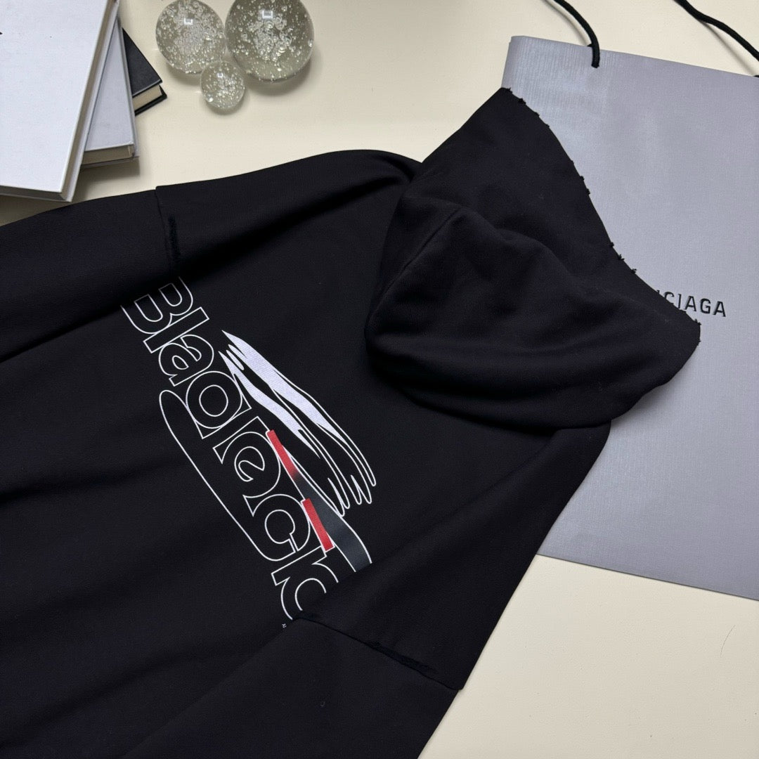 BALENCIAGA AI GENERATED HOODIE MEDIUM FIT IN BLACK