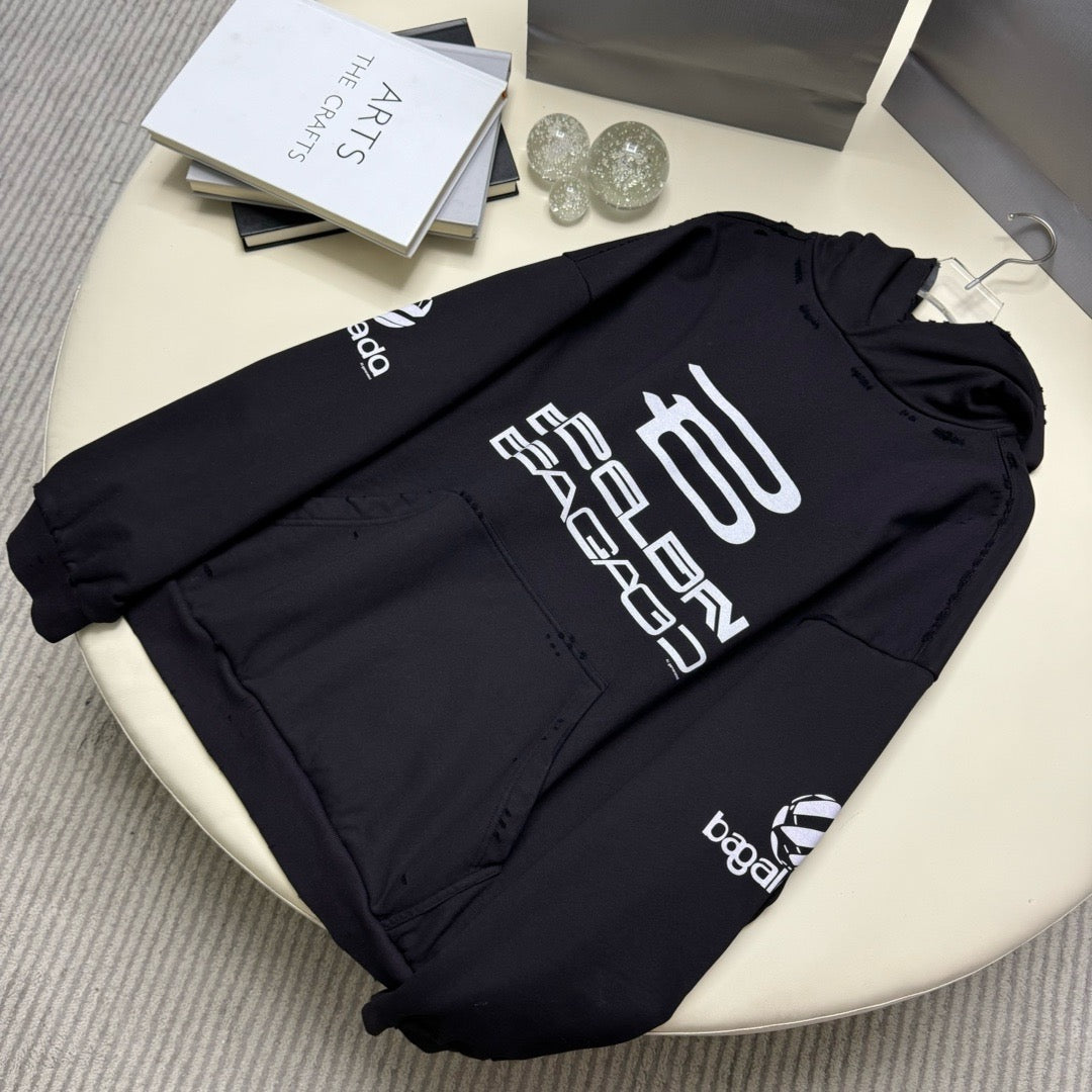 BALENCIAGA AI GENERATED HOODIE MEDIUM FIT IN BLACK