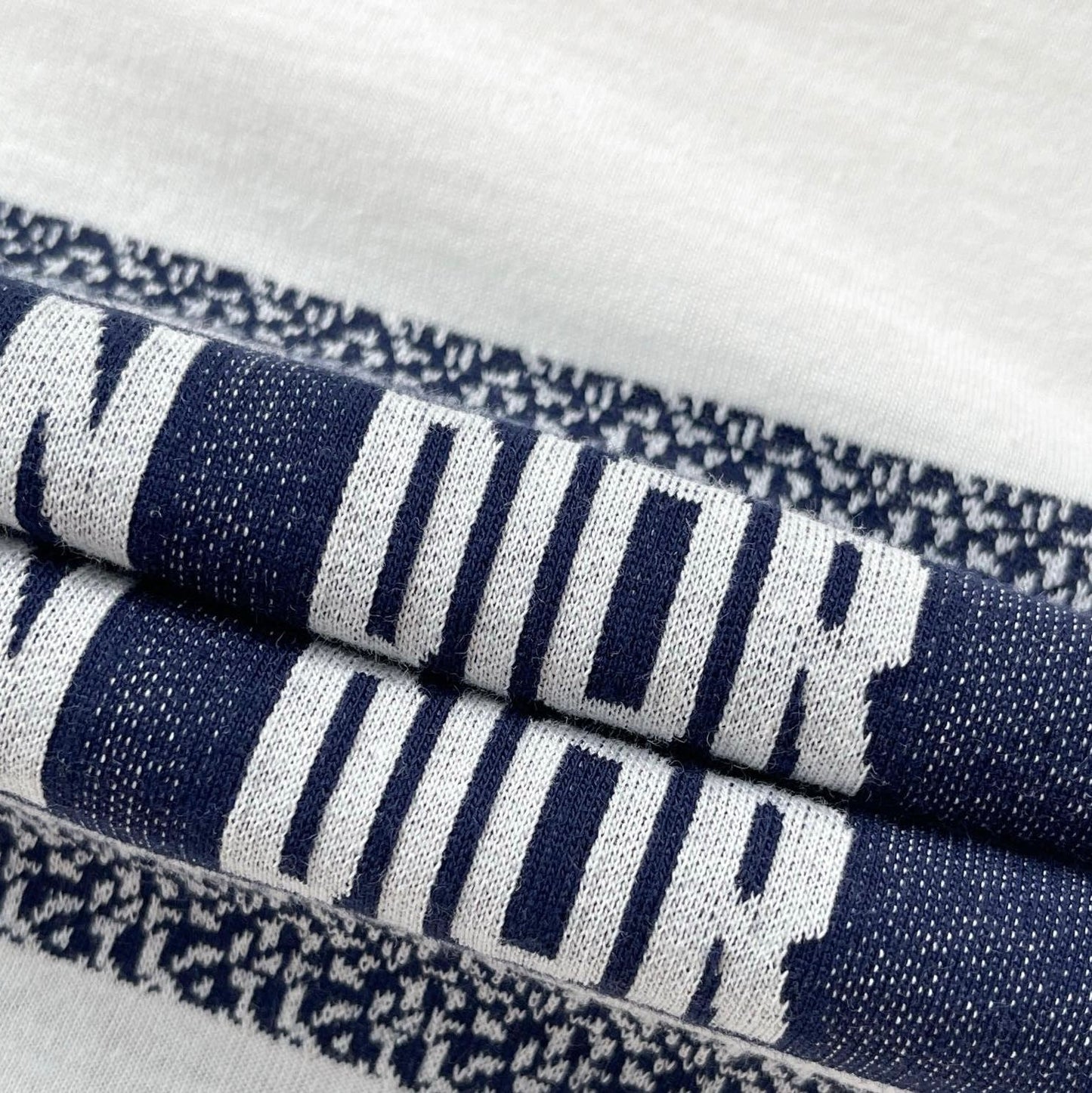 DIOR T-Shirt White and Navy Blue Cotton Jersey