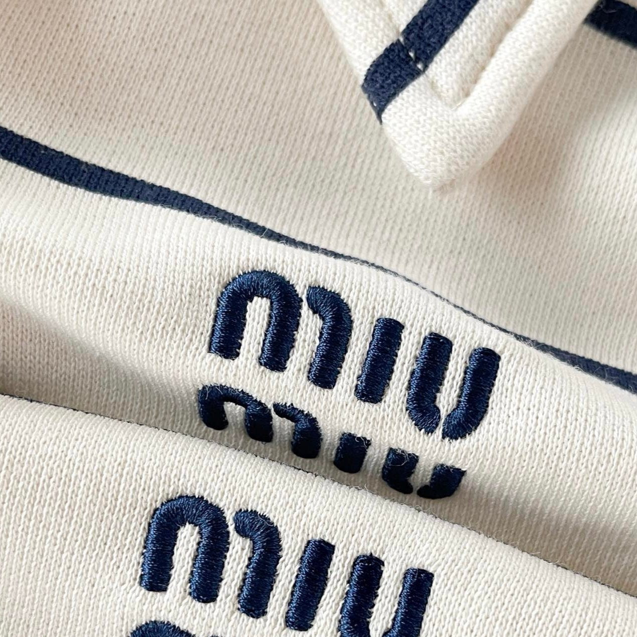 Miu Miu Cotton Fleece Polo Shirt