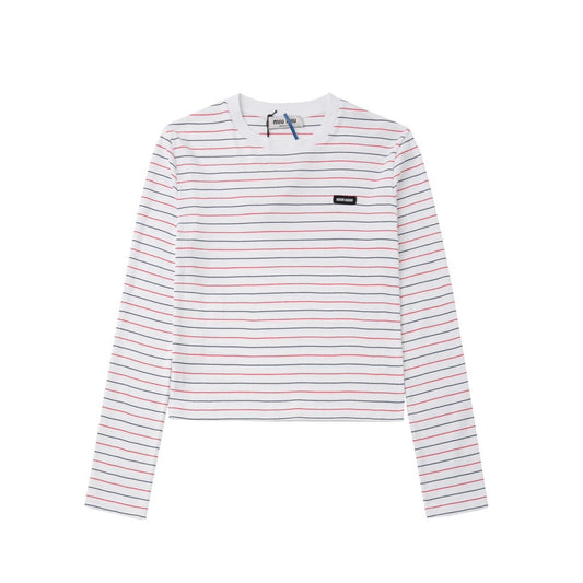 Miu Miu Long-sleeved Cotton Jersey T-Shirt