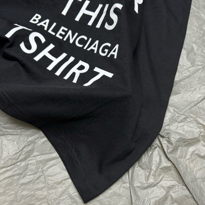 BALENCIAGA KEEP CALM T-SHIRT OVERSIZED IN BLACK FADED