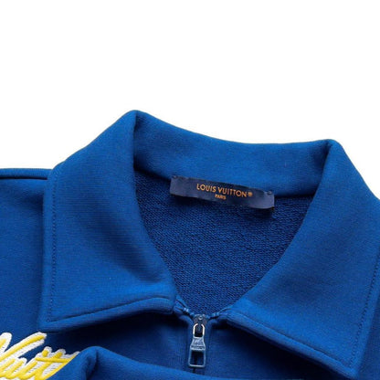 Louis Vuitton Virgil Half Zip Sweatshirt Blue