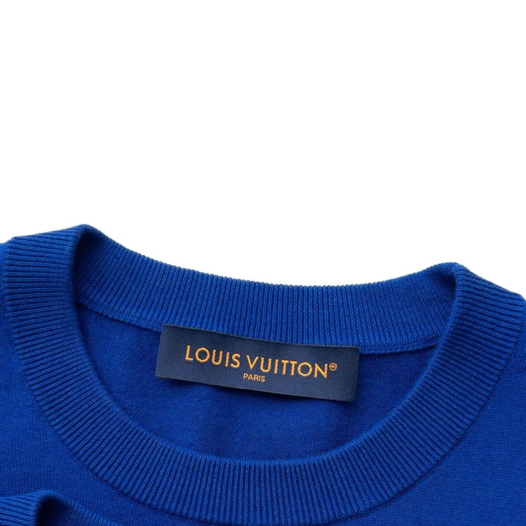 Louis Vuitton Short-Sleeved Cotton Intarsia Crewneck