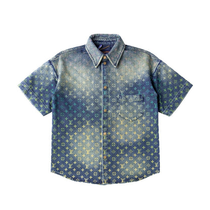 Louis Vuitton Rainbow Monogram Denim Short-Sleeved Shirt