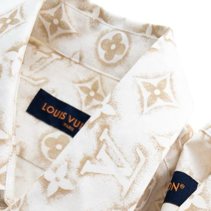 Louis Vuitton Monogram Long-Sleeved Cotton Shirt White