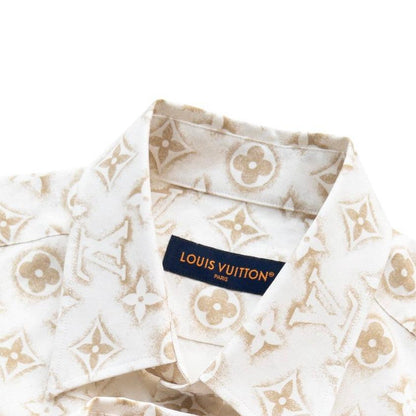 Louis Vuitton Monogram Long-Sleeved Cotton Shirt White