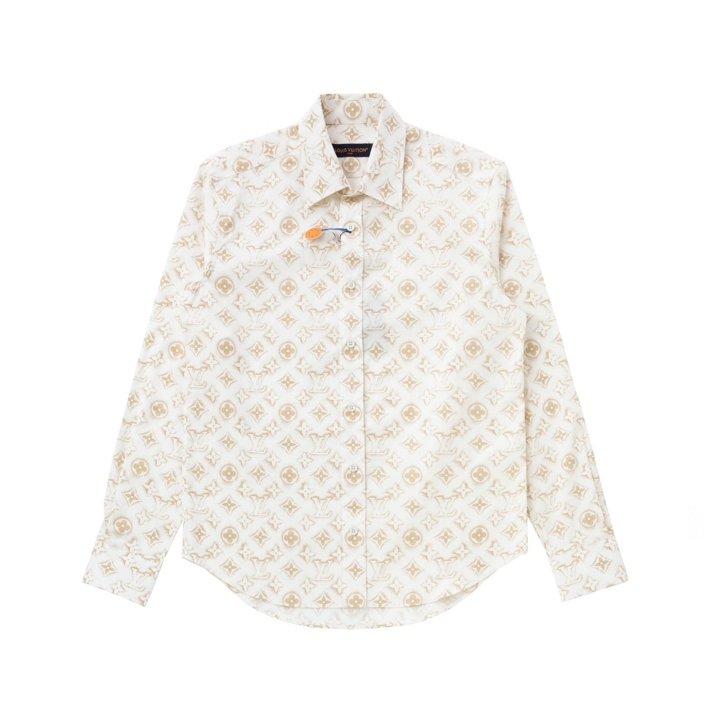 Louis Vuitton Monogram Long-Sleeved Cotton Shirt White