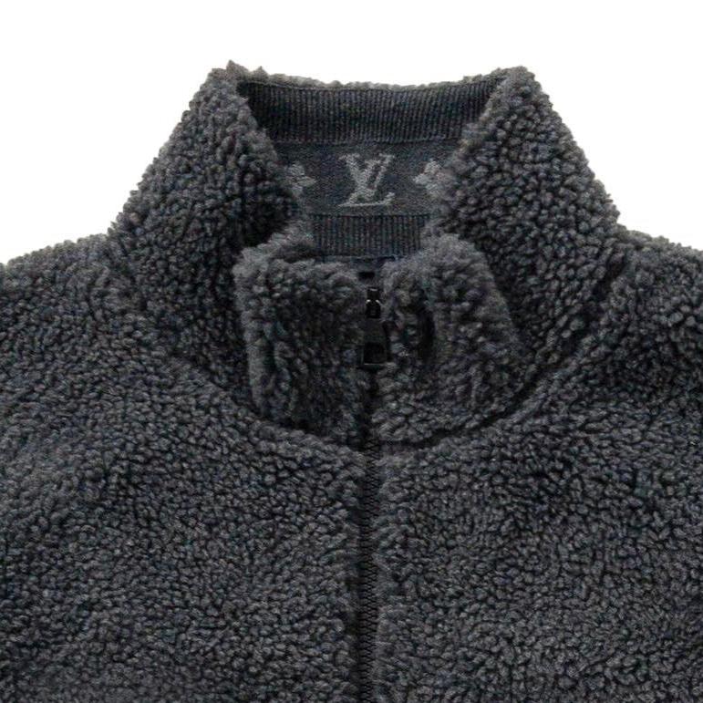 Louis Vuitton Leather Patch Fleece Blouson