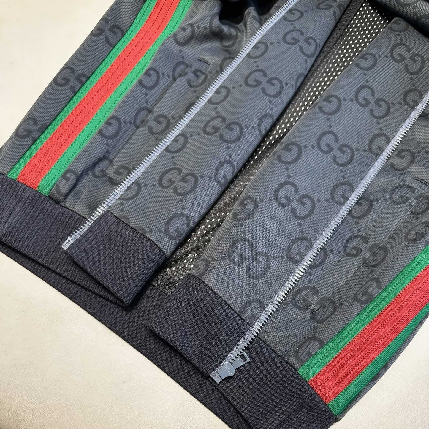 GUCCI JUMBO GG ZIP JACKET WITH WEB