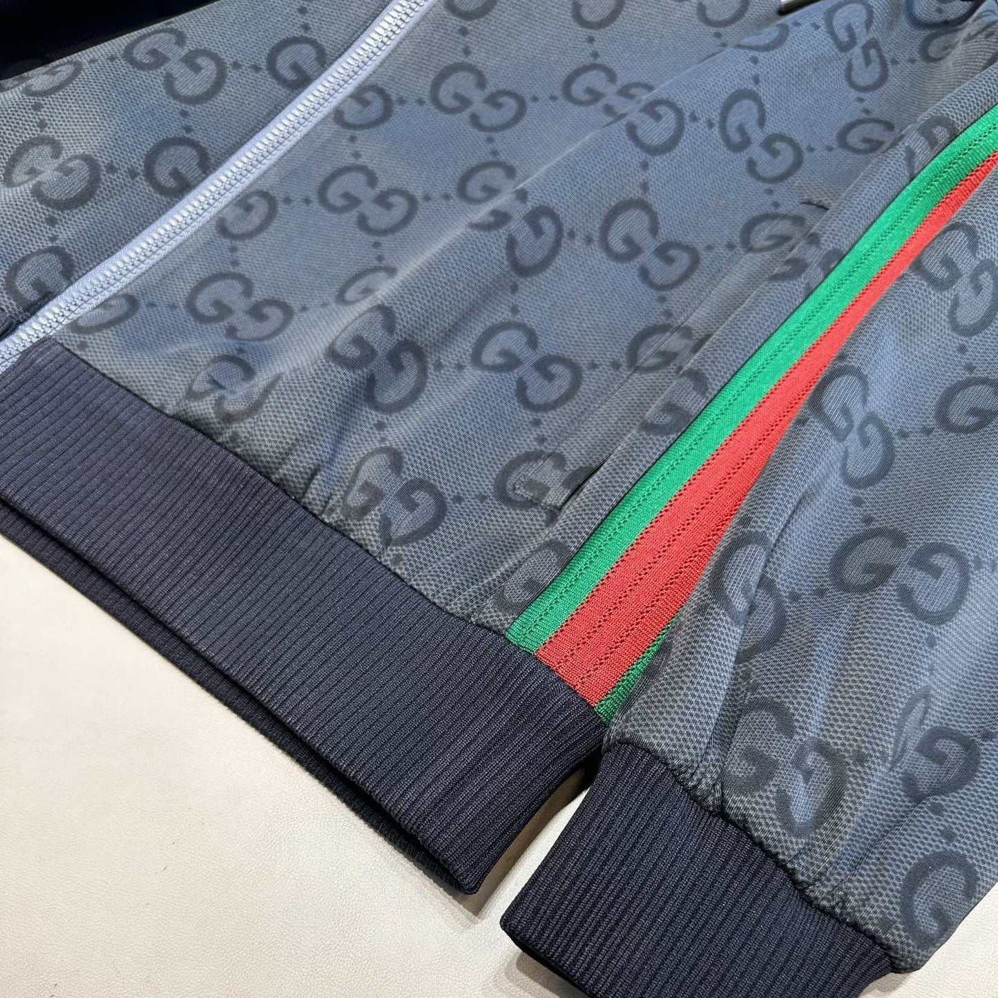 GUCCI JUMBO GG ZIP JACKET WITH WEB